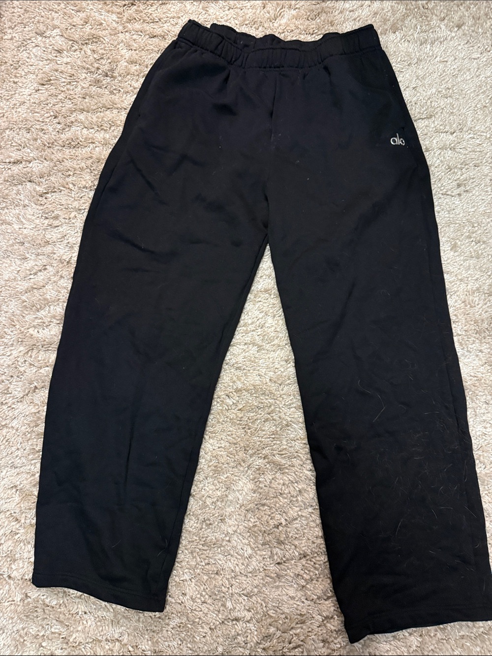ALO Accolade Black Elastic Waist Sweatpants